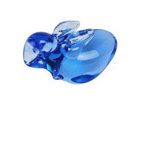Vintage Rabbit Soft Blue Lead Crystal Art Glass Figurine